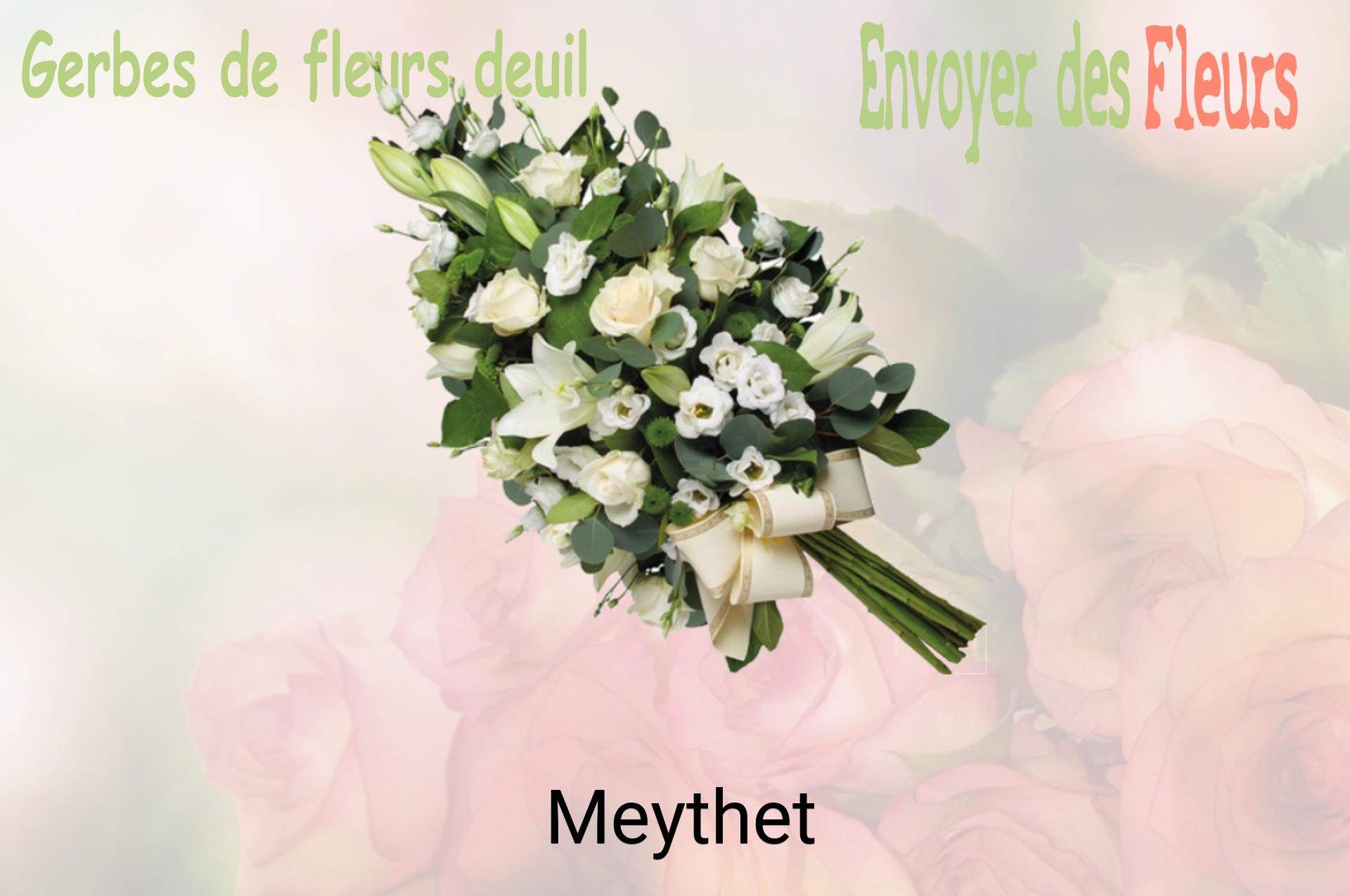 Gerbe de fleurs de deuil livrée à Meythet